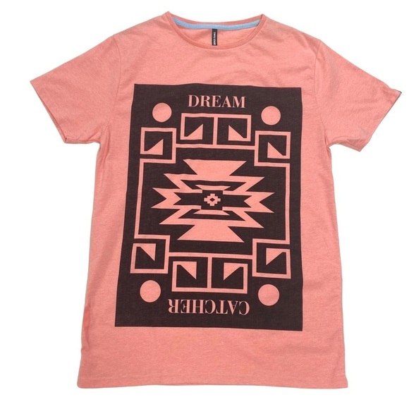 SIXPACK France Aztec Dream Catcher Print T-Shirt in Peach pink - Picture 7 of 7